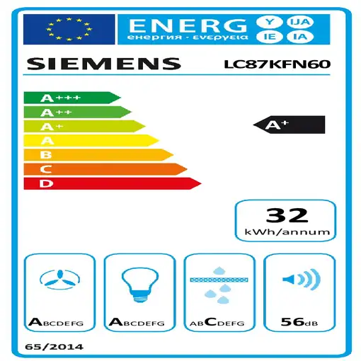 Siemens iQ300 LC87KFN60 campana De pared Negro 427 m³/h