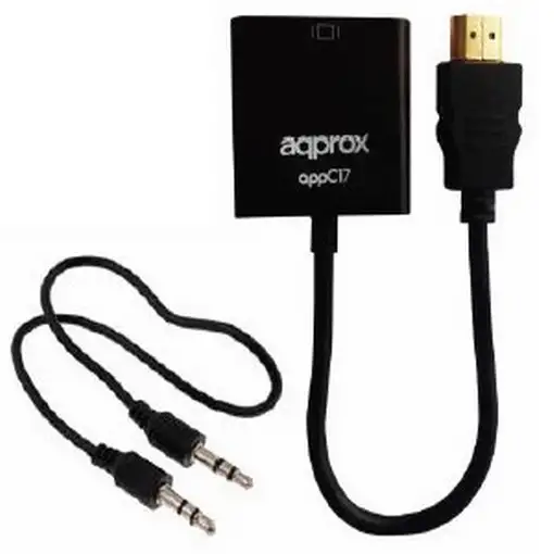 Approx appC17 HDMI tipo A (Estándar) VGA (D-Sub) + 3,5mm Negro