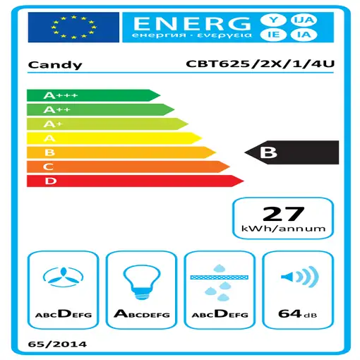 Candy Idea CBT625/2X/1/4U Semintegrada (extraíble) Acero inoxidable 332,1 m³/h