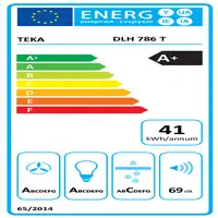 Teka DLH 786 T De pared Negro, Acero inoxidable A+ 701 m³/h