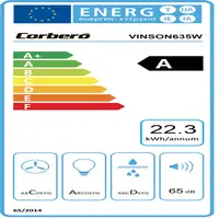 Corbero VINSON635W campana Encastrada Negro, Acero inoxidable 372,5 m³/h