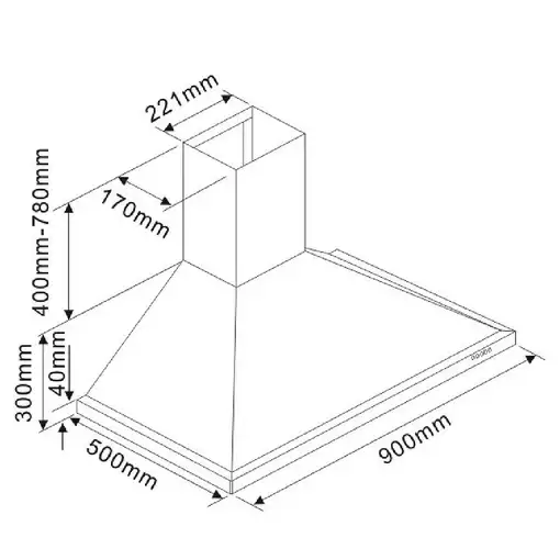 Orbegozo DS 48190 B IN campana De pared Acero inoxidable 630 m³/h