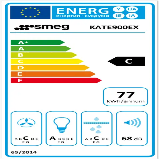 Smeg KATE900EX campana De pared Acero inoxidable 581 m³/h