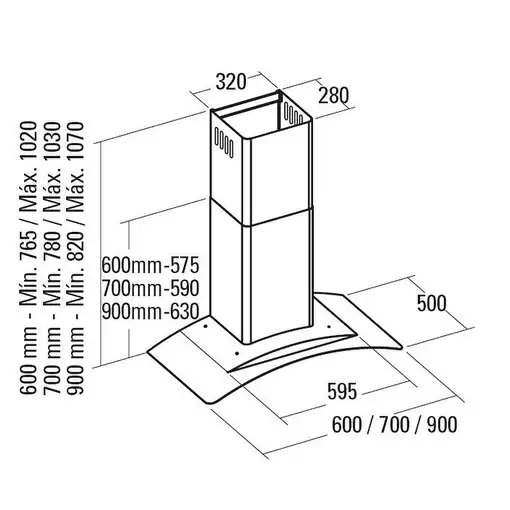 CATA GAMMA 600 De pared Acero inoxidable 700 m³/h