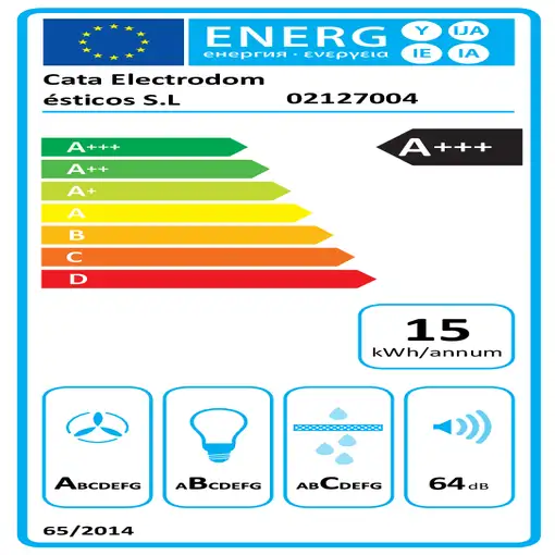 CATA 02127004 campana De pared Gris, Blanco A+++ 605 m³/h