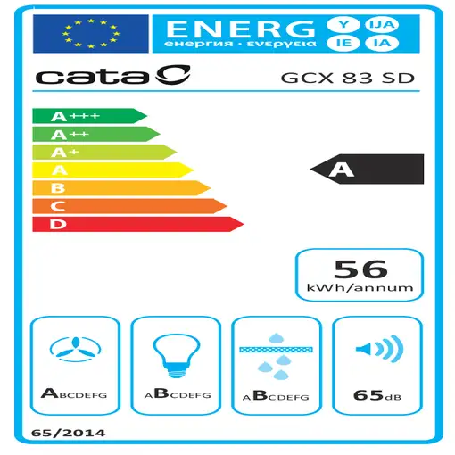 CATA GCX 83 BK Encastrada Negro 750 m³/h