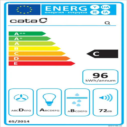 CATA Q 900 BK De pared Negro 645 m³/h