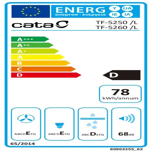 CATA TF 5260 WH Semintegrada (extraíble) Blanco D 325 m³/h