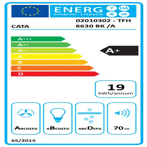 CATA TFH 6630 BK Semintegrada (extraíble) Negro 605 m³/h