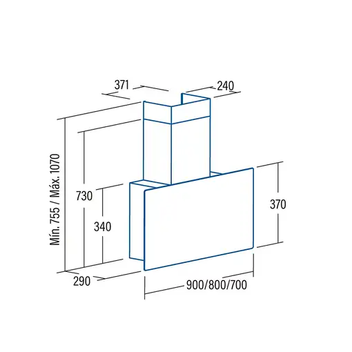 CATA GRECO 90 WH De pared Blanco 850 m³/h