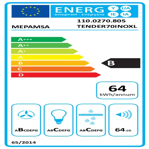 Mepamsa Tender H 70X De pared Acero inoxidable B 705 m³/h