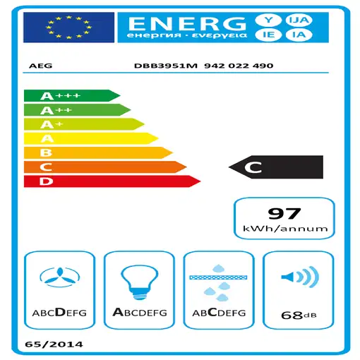 AEG DBB3951M De pared Acero inoxidable 600 m³/h