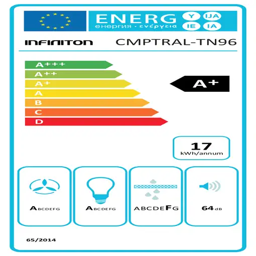 Infiniton CMPTRAL-TN96 De pared Negro 730 m³/h