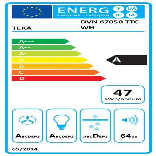 Teka DVN 67050 TTC WH De pared Blanco 485 m³/h