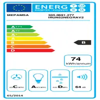 Mepamsa IRÚN 2.0 Encastrada Negro 540 m³/h