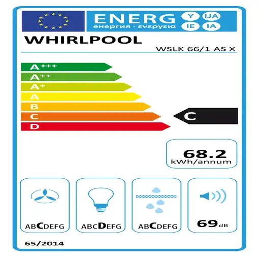 Whirlpool WSLK 66/1 AS X Telescópica o extraplana Gris 384 m³/h
