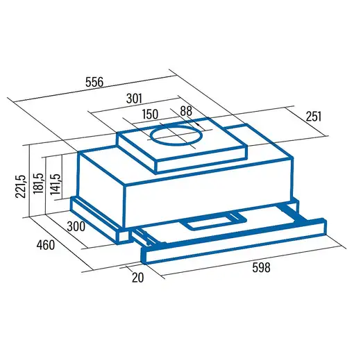 CATA TFH 6630 X Semintegrada (extraíble) Acero inoxidable A+ 575 m³/h