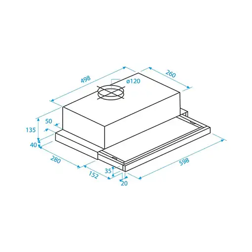 Beko CTB 6407 W campana Semintegrada (extraíble) Blanco 280 m³/h