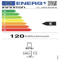 Infiniton CL-360L85XEN frigorífico Independiente 375 L E Acero inoxidable