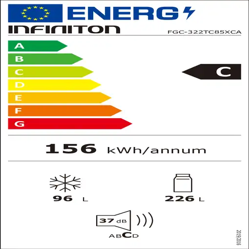 Frigoríficos сombis Independiente 322 L Acero inoxidable FGC-322TC85XCA INFINITON