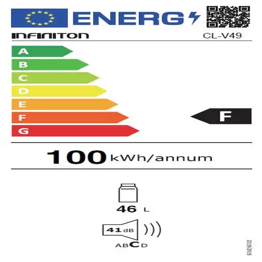 Infiniton CL-V49 nevera combi Independiente 46 L Negro