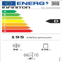 Nevera y congelador Independiente 322 L Gris Oscuro FGC-322TC85DDK INFINITON Nevera y congelador Independiente 322 L Gris Oscuro FGC-322TC85DDK INFINITON