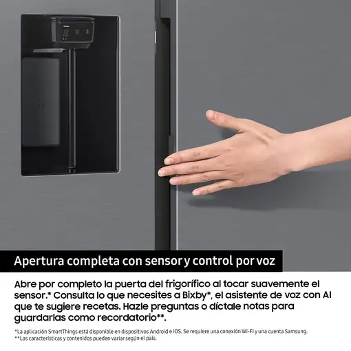Samsung Series 9 Frigorífico Americano Bespoke AI 178cm 621L Clase E Inox RS90F64E
