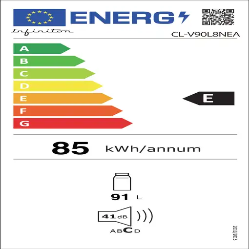 Infiniton CL-V90L8NEA frigorífico Independiente 91 L Negro